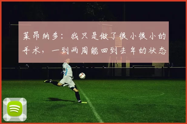 莱昂纳多：我只是做了很小很小的手术，一到两周能回到去年的状态